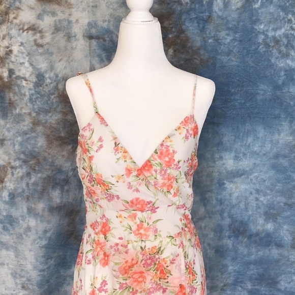 NWT As U wish Junior high low floral spaghetti straps dress Sz S - Picture 2 of 9